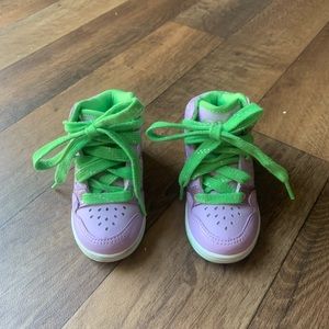 Pink and Green Lace up Shoes for Kids